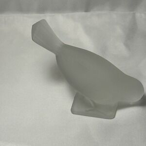 LE‎ Smith Glass Frosted Small Bird Drinking Eating Clear